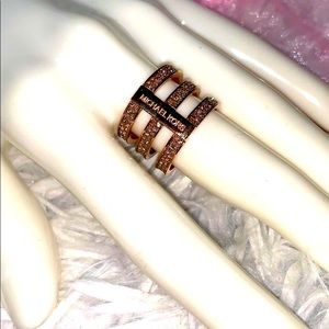 Michael Kors band barrel ring rose gold 6 new